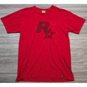 Vintage 90s 1998 Rockstar Games Logo Video Game T-Shirt Red Graphic GTA USA